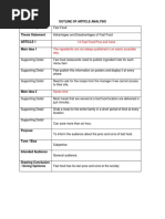 Outline of Article Analysis