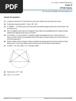 Class 9 NTSE-Maths: Answer The Questions