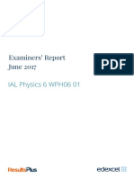 Examiners' Report June 2017: IAL Physics 6 WPH06 01