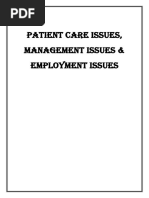 Patient Care Issues Management Issues and Employment Issues