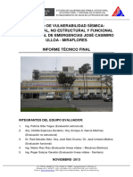 Estudio de Vulnerabilidad Sismica Estructural, No Estructural y Funcional Hospital de Emergencias Jose Casimiro Ulloa, Miraflores