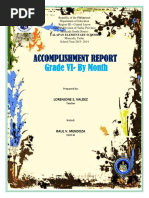 Accomplishment Report: Grade VI-By Month