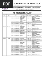 Date Sheet Mba