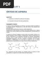 Practica 1 - Sintesis de Aspirina PDF