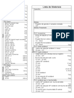 Lista de Materiais Hidrossanitario