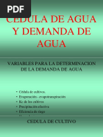 Cedula y Demanda de Agua