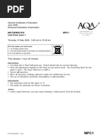 Mathematics Mpc1 Unit Pure Core 1