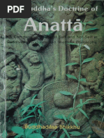 The Buddha's Doctrine of Anatta-Comparative Study of Self and Not-Self in Buddhism, Hindulism and Western Philo