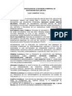 Acta de Constitucion de La Sociedad Comercial de Responsabilidad Limitada