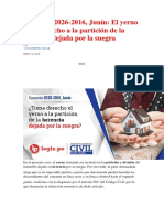 Casación 2026 El Yerno Tiene Derecho A La Partición de La Herencia Dejada Por La Suegra