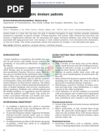 Nutrition For Geriatric Denture Patients: Review Article