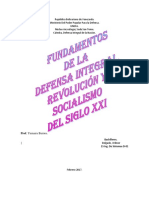 Fundamentos de La Defensa Integarl, Revolución y Socialismo Del Siglo XXI