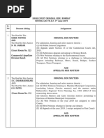 Bombay High Court (Original Side) Sitting List