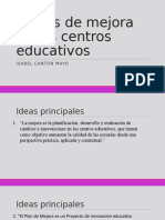 Planes de Mejora en Los Centros Educativos