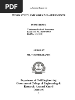 Work Study and Work Measurements: Engineering Government College of Engineering & Research, Avasari Khurd