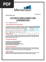 Pseudo Mortenson "Letter of Employment and Confirmation" SCAM ALERT ESTAFA