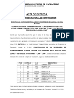 Acta de Entrega - Comite - Reservorio