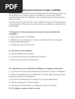 25 Preguntas para Encontrar Al Mejor Candidato