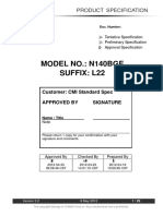 Model No.: N140Bge Suffix: L22: Product Specification