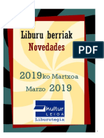 2019ko Martxoko Liburu Berriak - Novedades de Marzo Del 2019