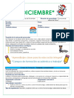 Primeras Dos Semanas de Diciembre Planeación Preescolar