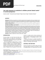 Can Early Exposure To Probiotics in Children Prevent Dental Caries? A Current Perspective