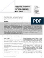 Assessment of Knowledge of Participants On Basic Molecular Biology Techniques After 5 Day Intensive Molecular Biology Training Workshops in Nigeria PDF