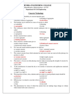 Concrete Technology 100 Objective Questions