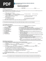 SEMI-FINAL EXAMINATION English Grade 10