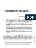 Automoribundia de Ramón Gómez de La Serna: Heterodoxia Autobiográfica de Un Vanguardista Insólito