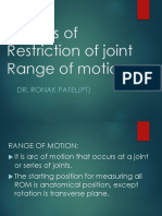 Causes of Restriction of ROM