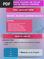 Universidad Nacional Del Callao Facultad de Ciencias Contables Tema:Auxiliary Verbs Teacher:Mg Brito Gutierrez Graciela