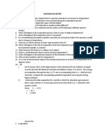 Evaporation Report Quiz