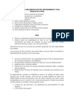 Pasos para La Implementacion Del Mantenimiento Total Productivo (TPM)