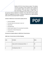 Contents of CBSE Class 10 Social Science Syllabus 2019-20