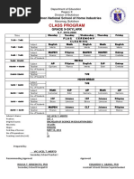 Class Program: Bukidnon National School of Home Industries