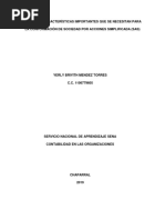 Elementos y Características Importantes Que Se Necesitan para La Conformación de Sociedad Por Acciones Simplificada