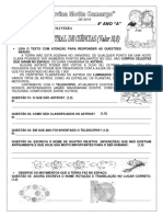 Avaliação 4º Ano Bimestral - 1º Bim