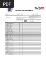 Midterm Semestral Grade