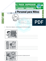 Ficha de Higiene Personal para Niños para Tercero de Primaria