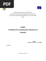 Analiis de Las Organizaciones Organizaciones Educativas en Venezuela