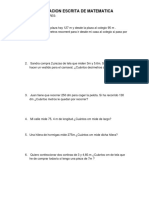 Evaluacion Escrita de Matematica