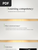 Learning Competency:: Describe The Types of Intentional Injuries