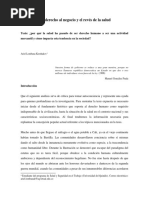 Del Derecho Al Negocio y El Revés de La Salud - ALK - Ensayo Español