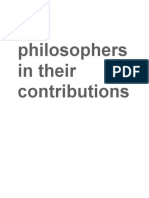 The Philosophers in Their Contributions