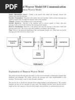 Shannon and Weaver Model of Communication