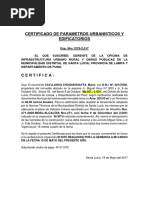 Certificado de Parametros Urbanisticos