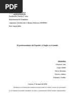 Ensayo - El Posicionamiento Del Español y El Inglés en El Mundo.
