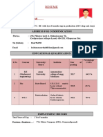 Resume Experience Table