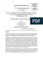 Investor's Attitude Towards Adoption of Online Trading: (A Study On Online Investors Behaviour in Visakhapatnam City)